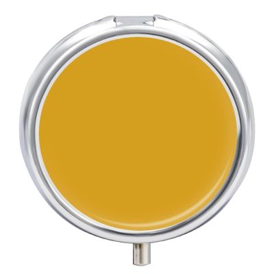 Round Pill Box Natural Yellow Pill Case 3 Compartment Medicine Pill Organizer for Purse & Pocket Portable Travel Pillbox Medicine Vitamin Cod Liver Oil Storage Box Organizer