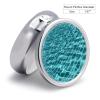 Round Pill Box Swimming Pool Water Pill Case 3 Compartment Medicine Pill Organizer for Purse & Pocket Portable Travel Pillbox Medicine Vitamin Cod Liver Oil Storage Box Organizer view 2