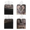 Black and Grey Tattoo Portrait Queen Leather Tissue Box Cover for Home Coffee Table Car Decorative view 2