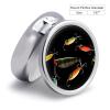 Round Pill Box Fishing Lure Pill Case 3 Compartment Medicine Pill Organizer for Purse & Pocket Portable Travel Pillbox Medicine Vitamin Cod Liver Oil Storage Box Organizer view 2