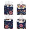 Vibrant Floral Da De Los Muertos Skull Leather Tissue Box Cover for Home Coffee Table Car Decorative view 2