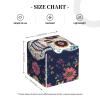 Vibrant Floral Da De Los Muertos Skull Leather Tissue Box Cover for Home Coffee Table Car Decorative view 4
