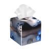 Cute Snow Leopard Peeking Out Flowers Leather Tissue Box Cover for Home Coffee Table Car Decorative view 1