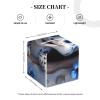 Cute Snow Leopard Peeking Out Flowers Leather Tissue Box Cover for Home Coffee Table Car Decorative view 4