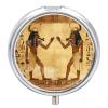 Round Pill Box Ancient Egyptian Pill Case 3 Compartment Medicine Pill Organizer for Purse & Pocket Portable Travel Pillbox Medicine Vitamin Cod Liver Oil Storage Box Organizer view 1