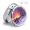 Round Pill Box Winter Landscape Pill Case 3 Compartment Medicine Pill Organizer for Purse & Pocket Portable Travel Pillbox Medicine Vitamin Cod Liver Oil Storage Box Organizer view 2