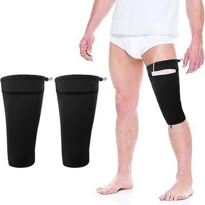 KZZAAO Catheter Leg Bag Holder, Fabric Catheter Sleeves Urine Leg Bag Holder - Adjustable Urinary Drainage Bag Stay in Place Urine Bags,M