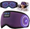TOPOINT Sleep Mask Headphones Bluetooth 5.4, 3D Eye Mask for Sleeping with Light Blocking, 15 Hours for Women Men, Travel, Meditation, Nap, CPAP Users, Purple view 1
