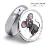 Round Pill Box Grey Rat Pill Case 3 Compartment Medicine Pill Organizer for Purse & Pocket Portable Travel Pillbox Medicine Vitamin Cod Liver Oil Storage Box Organizer view 2