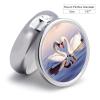 Round Pill Box Swan Heart Pill Case 3 Compartment Medicine Pill Organizer for Purse & Pocket Portable Travel Pillbox Medicine Vitamin Cod Liver Oil Storage Box Organizer view 2