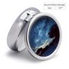 Round Pill Box Night Sky with Trees Pill Case 3 Compartment Medicine Pill Organizer for Purse & Pocket Portable Travel Pillbox Medicine Vitamin Cod Liver Oil Storage Box Organizer view 2