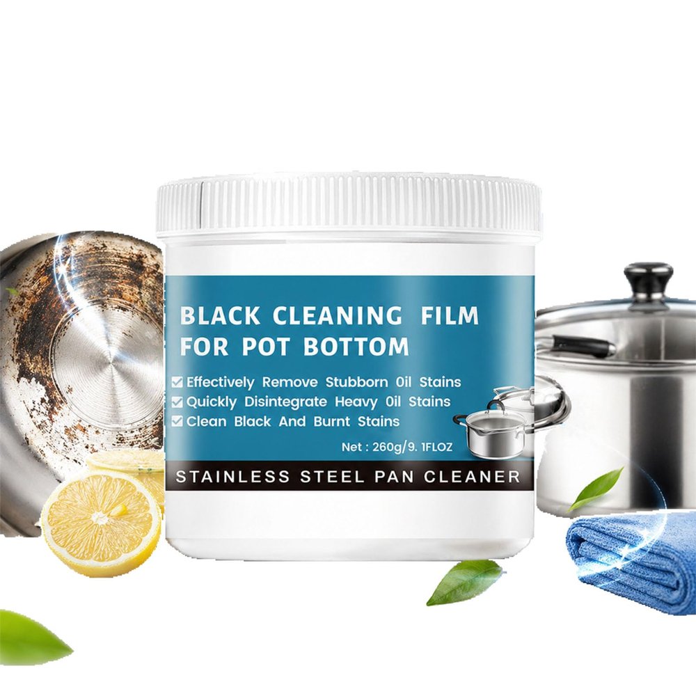 Maxigon Powerful Burnt Residue Remover Paste For Cookware,260g/9.1FLOZ Black Cleaning For Pot Bottom,Stainless Steel Pans Cleaning,Pot And Pan Bottom Cleaner,Pan Cleaner Heavy Duty (1pcs)