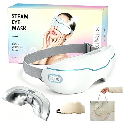 2026 Upgraded Smart Steam Eye Mask Gift Set, Warm & Cooling Nano Mist Eye Spa with 2 Temp Levels, Includes Cloud Sleep Mask & Luxury Tote Bag, Ideal Relaxation Gift (Bluetooth)