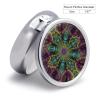 Round Pill Box Fractal Art Pill Case 3 Compartment Medicine Pill Organizer for Purse & Pocket Portable Travel Pillbox Medicine Vitamin Cod Liver Oil Storage Box Organizer view 2