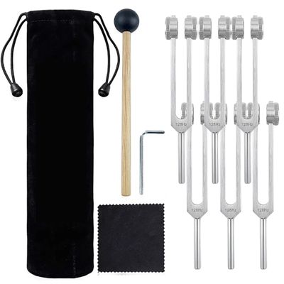 Orelvique 128 Hz Tuning Forks for Healing Diapasones Terapeutico,6 Packs