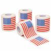 Housoutil 4 Rolls American Flag Toilet Paper, USA Flag Printed Bathroom Tissue Rolls, Funny Patriotic Usa Decor for 4th of July Patriotic Home, Holiday, And 2026 Football Matches Event Use view 1