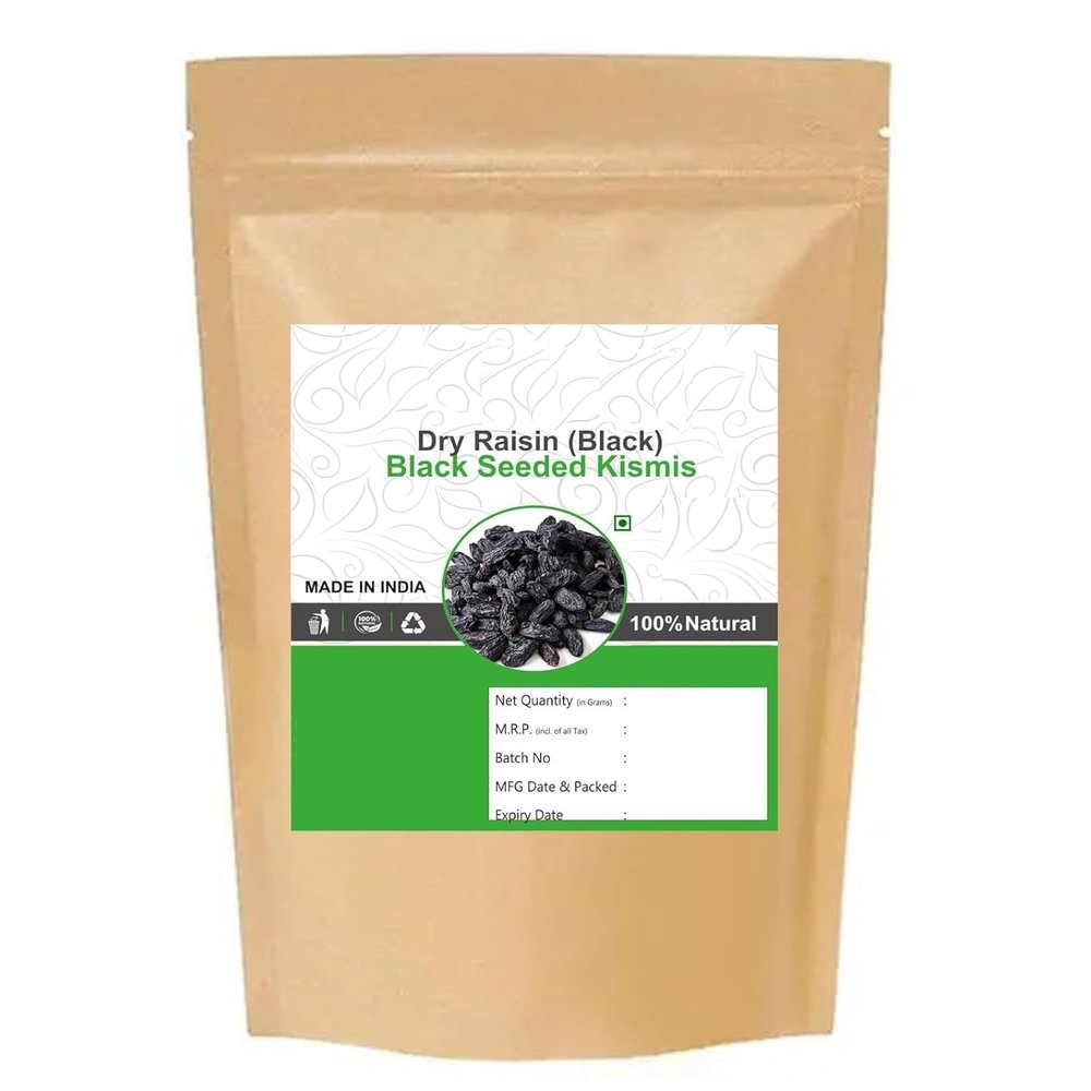 JB Black kismis Seeded, 100g, Dried kali Draksh, Black Raisins Seed, Fresh Munakka Dry Fruits Black, Raisins With Seeds For Cooking, Baking and Snacking (Pack of 1 X 100g)