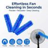 3 PCS Bendable Microfiber Head, Reusable Dust Remover Fan Cleaner Washable Fan Duster Cleaning Brush for Ceiling Fans Blades Curtains Air Conditioning Shutters Vents Cars(Blue) view 2