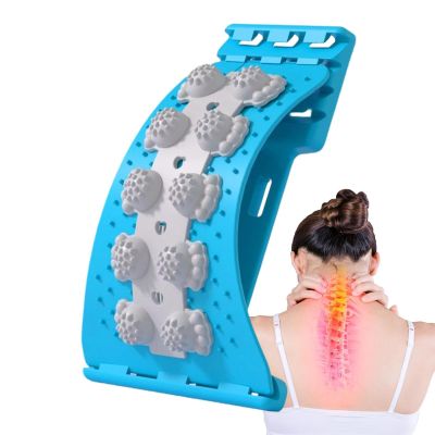 Back Stretcher - 4-Level Adjustable Bck Stretcher Device | Yoga Back tcher and Spine Alignment Correction Tool | Traction Massager with Nodes for Home Orthopedic Tissue and Nerve Relaxation