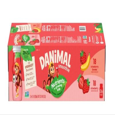 Strawberry Smoothies Variety Pack 36 x 3.1 fl oz Pouches Strawberry Explosion & Strawberry Banana Non-GMO, No Artificial Colors or Flavors, No Preservatives,