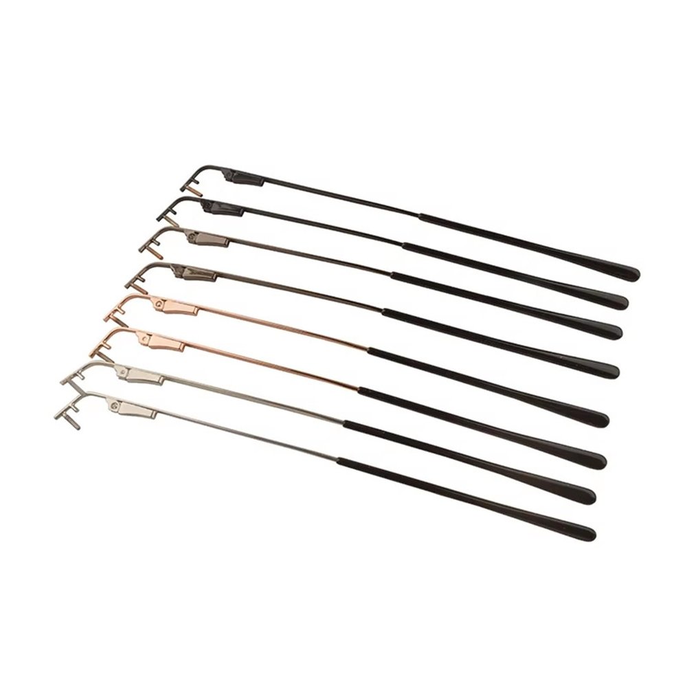 10pairs Spring Metal Rimless Eyeglasses Temple Replacement Leg With Tip Gold Silver Black(T49 Mix Color)
