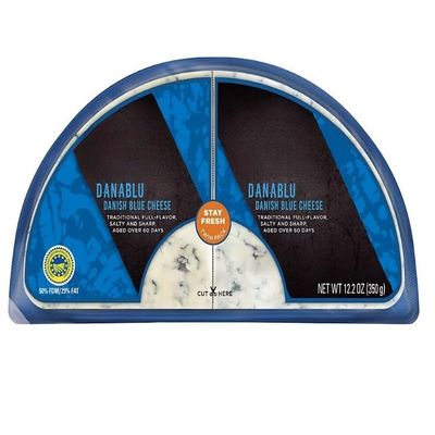 Danish Blue Cheese, 12.3 oz (0.76 lb), Bold & Sharp Flavor, Creamy with Blue Veins, Nutty Aroma with Marzipan Notes, Ideal for Cooking & Snacking