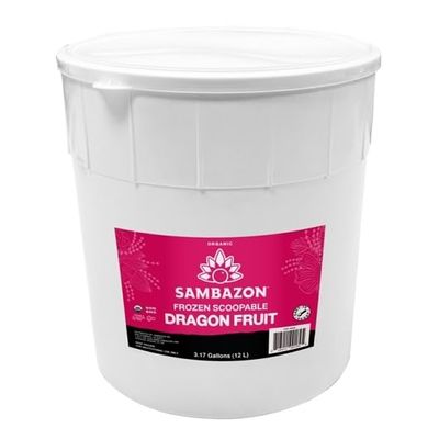SAMBAZON Organic Frozen Scoopable Dragon Fruit, Ready To Eat, Thaw and Scoop, 3.17 Gallons (12 L)