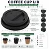 VeZee Black Dome Lids for 10, 12 & 16 oz Poly Paper Cups | Leak Resistant Fit with Sip Opening and Vent Hole | Disposable Plastic Lids for Hot Cold Drinks Coffee Tea Cups | 3000 Count view 2