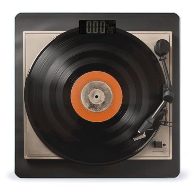 Vintage Vinyl Record Bathroom Scale for Body Weight High Precision Digital Scale for Home Portable Weight Scale with Auto Step-On Function and Clear LCD Easy to Read