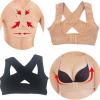 Adjustable Women Breast & Back Support Belt Chest Holder Support Posture Corrector Body Shaper Corset Upper Back Support Bandage(Black L) view 3