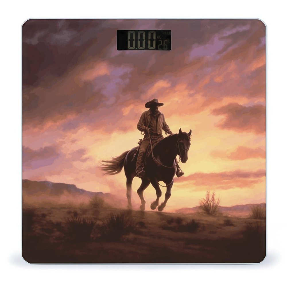 Cowboy West Bathroom Scale for Body Weight High Precision Digital Scale for Home Portable Weight Scale with Auto Step-On Function and Clear LCD Easy to Read