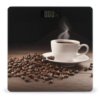 Coffee Cup and Coffee Bean Bathroom Scale for Body Weight High Precision Digital Scale for Home Portable Weight Scale with Auto Step-On Function and Clear LCD Easy to Read