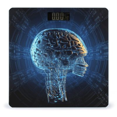 Artificial Intelligence Brain Bathroom Scale for Body Weight High Precision Digital Scale for Home Portable Weight Scale with Auto Step-On Function and Clear LCD Easy to Read