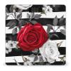 Black White Stripes Red Rose Flowers Bathroom Scale for Body Weight High Precision Digital Scale for Home Portable Weight Scale with Auto Step-On Function and Clear LCD Easy to Read view 1