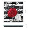 Black White Stripes Red Rose Flowers Bathroom Scale for Body Weight High Precision Digital Scale for Home Portable Weight Scale with Auto Step-On Function and Clear LCD Easy to Read view 2