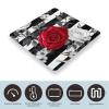 Black White Stripes Red Rose Flowers Bathroom Scale for Body Weight High Precision Digital Scale for Home Portable Weight Scale with Auto Step-On Function and Clear LCD Easy to Read view 3