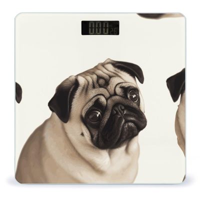 Pug Dog Bathroom Scale for Body Weight High Precision Digital Scale for Home Portable Weight Scale with Auto Step-On Function and Clear LCD Easy to Read