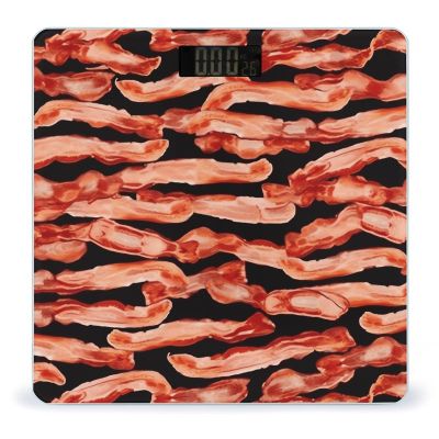 Bacon Pattern Bathroom Scale for Body Weight High Precision Digital Scale for Home Portable Weight Scale with Auto Step-On Function and Clear LCD Easy to Read