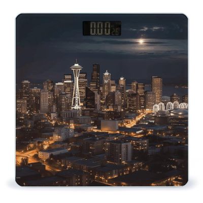 City Seattle Bathroom Scale for Body Weight High Precision Digital Scale for Home Portable Weight Scale with Auto Step-On Function and Clear LCD Easy to Read