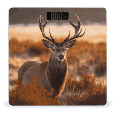 Antler Red Deer Bathroom Scale for Body Weight High Precision Digital Scale for Home Portable Weight Scale with Auto Step-On Function and Clear LCD Easy to Read