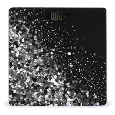 Black White Glitter Bathroom Scale for Body Weight High Precision Digital Scale for Home Portable Weight Scale with Auto Step-On Function and Clear LCD Easy to Read