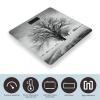 Black and White Tree Bathroom Scale for Body Weight High Precision Digital Scale for Home Portable Weight Scale with Auto Step-On Function and Clear LCD Easy to Read view 3