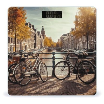 Bicycles in Amsterdam Bathroom Scale for Body Weight High Precision Digital Scale for Home Portable Weight Scale with Auto Step-On Function and Clear LCD Easy to Read