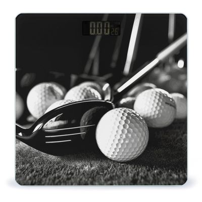 Black and White Golf Bathroom Scale for Body Weight High Precision Digital Scale for Home Portable Weight Scale with Auto Step-On Function and Clear LCD Easy to Read