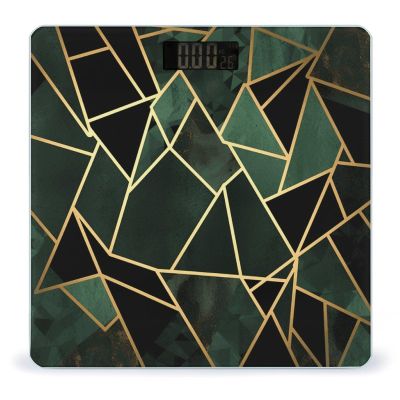Black and Gold Geometric Bathroom Scale for Body Weight High Precision Digital Scale for Home Portable Weight Scale with Auto Step-On Function and Clear LCD Easy to Read