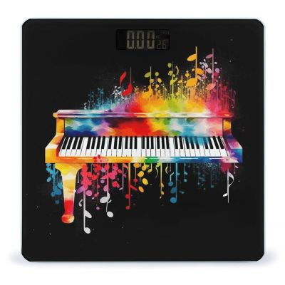 Colorful Piano Keyboard Music Note Bathroom Scale for Body Weight High Precision Digital Scale for Home Portable Weight Scale with Auto Step-On Function and Clear LCD Easy to Read