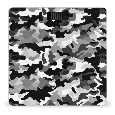Black Grey White Camo Bathroom Scale for Body Weight High Precision Digital Scale for Home Portable Weight Scale with Auto Step-On Function and Clear LCD Easy to Read