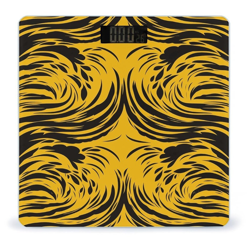 Mustard Yellow and Black Bathroom Scale for Body Weight High Precision Digital Scale for Home Portable Weight Scale with Auto Step-On Function and Clear LCD Easy to Read