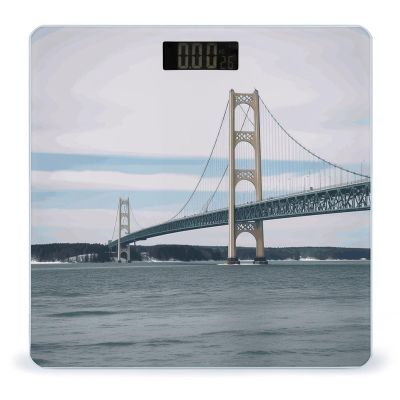 Mackinac Suspension Bridge Bathroom Scale for Body Weight High Precision Digital Scale for Home Portable Weight Scale with Auto Step-On Function and Clear LCD Easy to Read