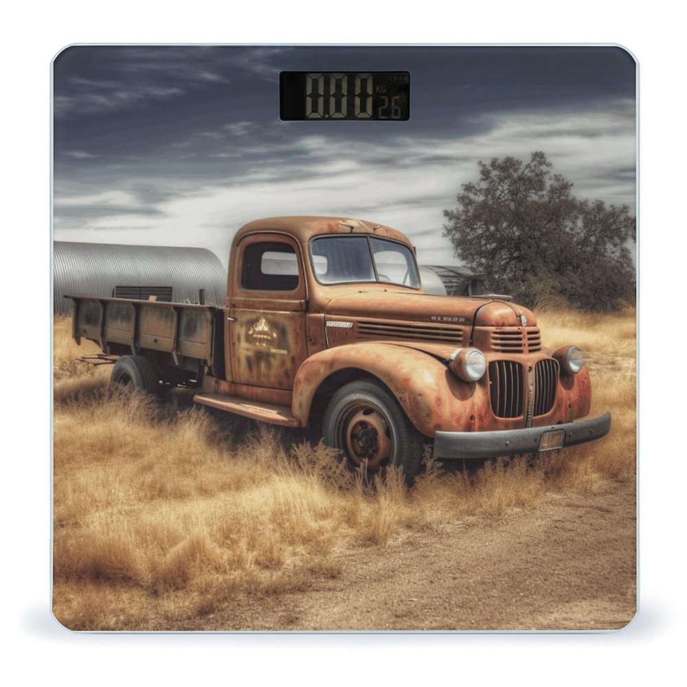 Old Truck Car Bathroom Scale for Body Weight High Precision Digital Scale for Home Portable Weight Scale with Auto Step-On Function and Clear LCD Easy to Read
